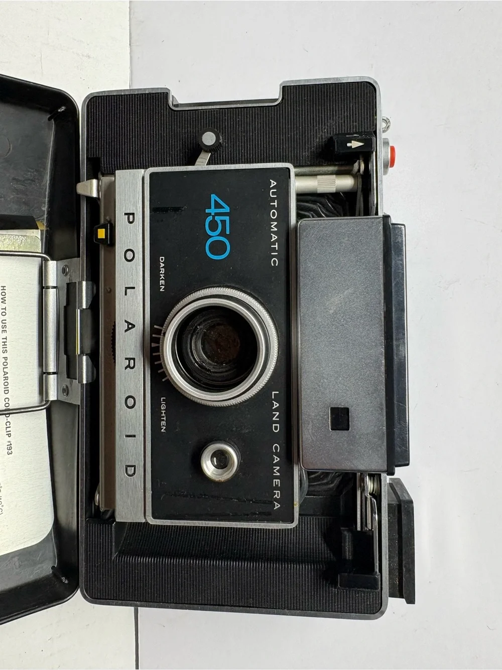 Polaroid Automatic Land Camera 450 With Cover Excellent Early 1970's